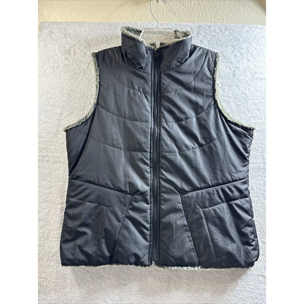 ClassicSports Vest‎ Women Large Black Faux Fur Lined Activewear